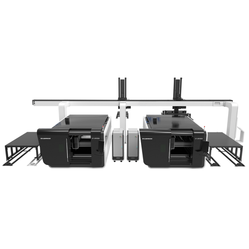 Faserlaser Schneidmaschine CORMAK LF3015GAL mit automatischer Be- und Entladung