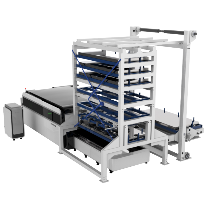 Faserlaser Schneidmaschine CORMAK FIBER LF3015GALW mit automatischem Materiallager