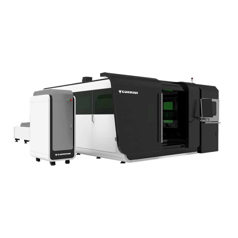 Geschlossene Faserlaser Schneidanlage mit Rohr- und Profilaufsatz CORMAK FIBER LF3015GAR