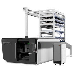 Faserlaser Schneidmaschine CORMAK FIBER LF3015GALW mit automatischem Materiallager