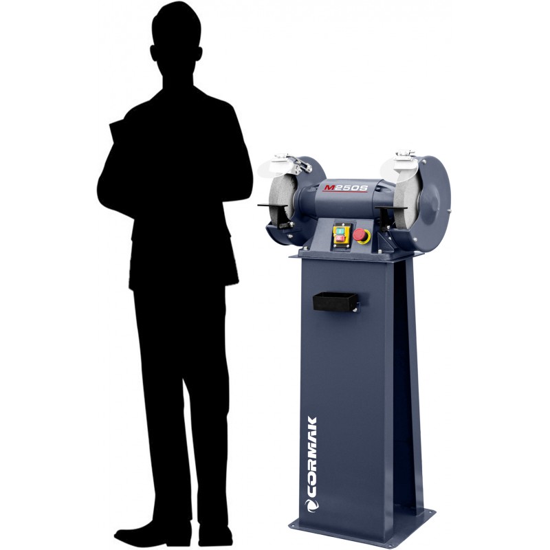 Industrie-Doppelschleifmaschine CORMAK M250S mit Untergestell