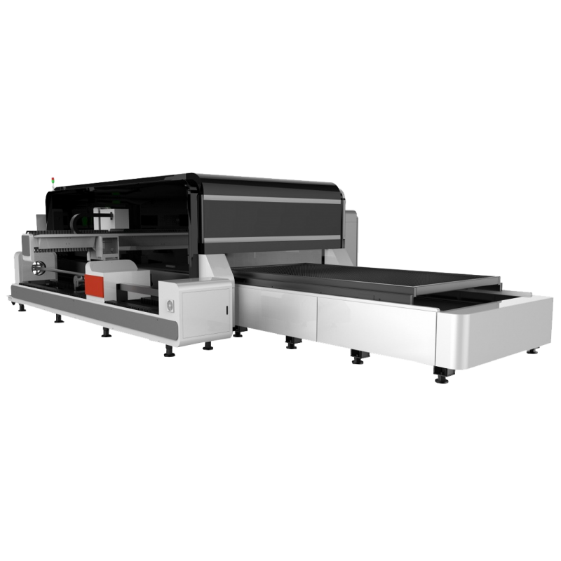 Geschlossene Faserlaser Schneidanlage mit Rohr- und Profilaufsatz CORMAK FIBER LF3015GEPR 1,5kW