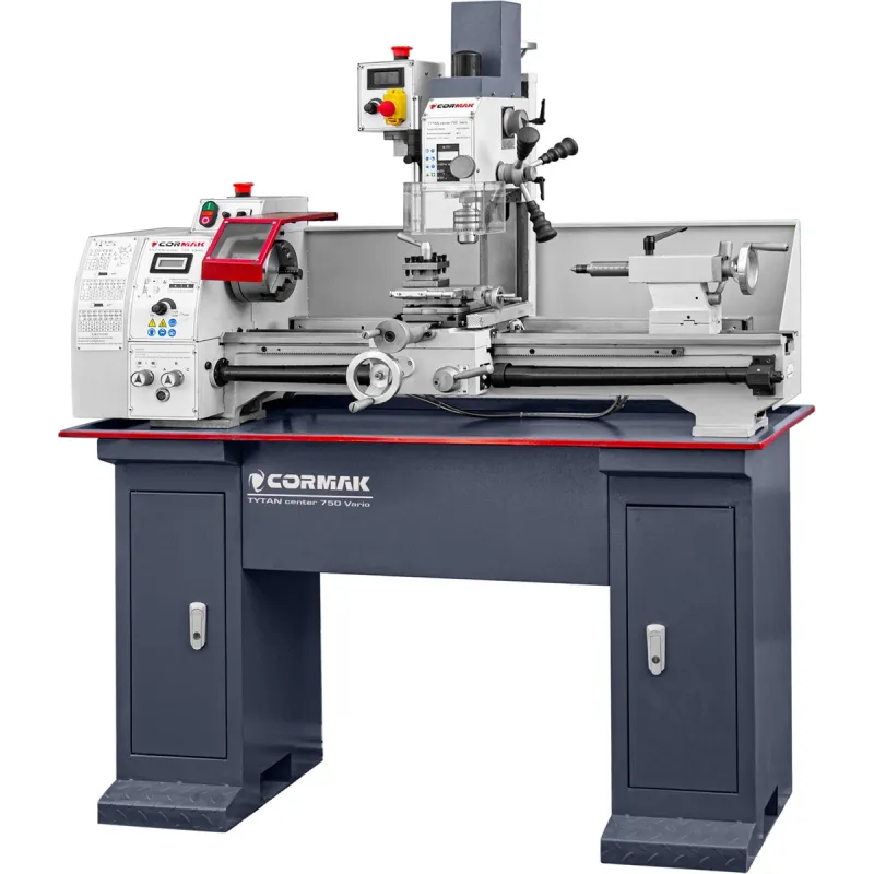 Dreh-Fräsmaschine CORMAK TYTAN Center 750 Vario + Drehmeißel + mitlaufende Körnerspitze