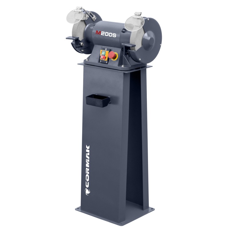 Industrie-Doppelschleifmaschine CORMAK M200S mit Untergestell