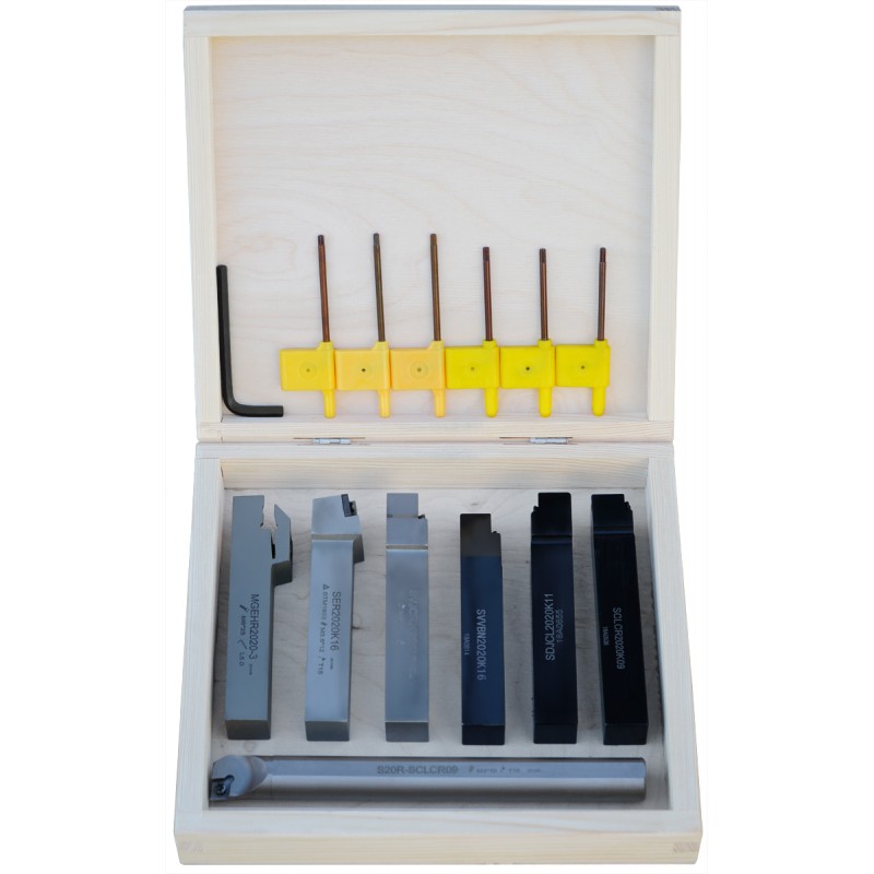 Drehmeißel-Satz CORMAK 20x20mm 7-tlg. + Wendeschneidplatten