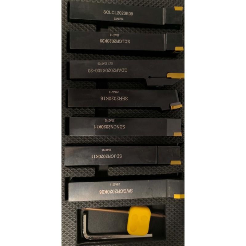Drehmeißel-Satz CORMAK 20x20mm 7-tlg. + Wendeschneidplatten