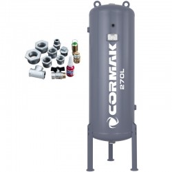 Schraubenkompressor mit 270L vertikalem Druckluftbehälter CORMAK LUFT 700 650L/min 5.5kW