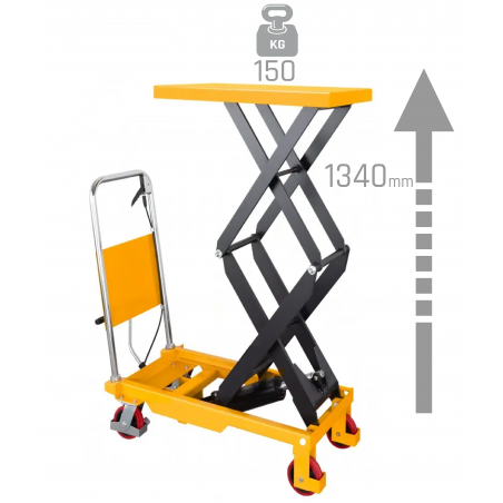 Scherenhubtisch CORMAK TA1513 (Tragkraft 150kg, Hubhöhe 1340mm)