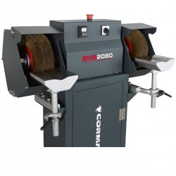 Industrie-Doppelschleifmaschine CORMAK BMS2080 mit Untergestell & Absauganlage für Metallspäne MDC1500 400V