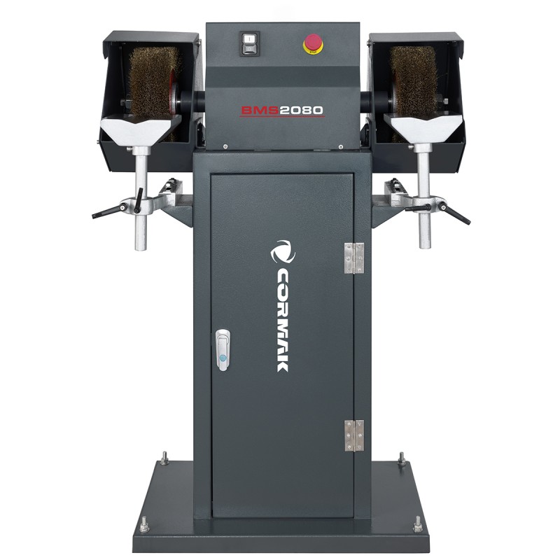 Industrieller Bürsten-Doppelschleifmaschine CORMAK BMS2080 mit Untergestell