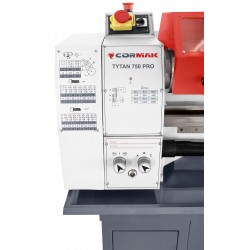 Konventionelle Universaldrehmaschine CORMAK TYTAN 250x750 PRO 400V mit Untergestell