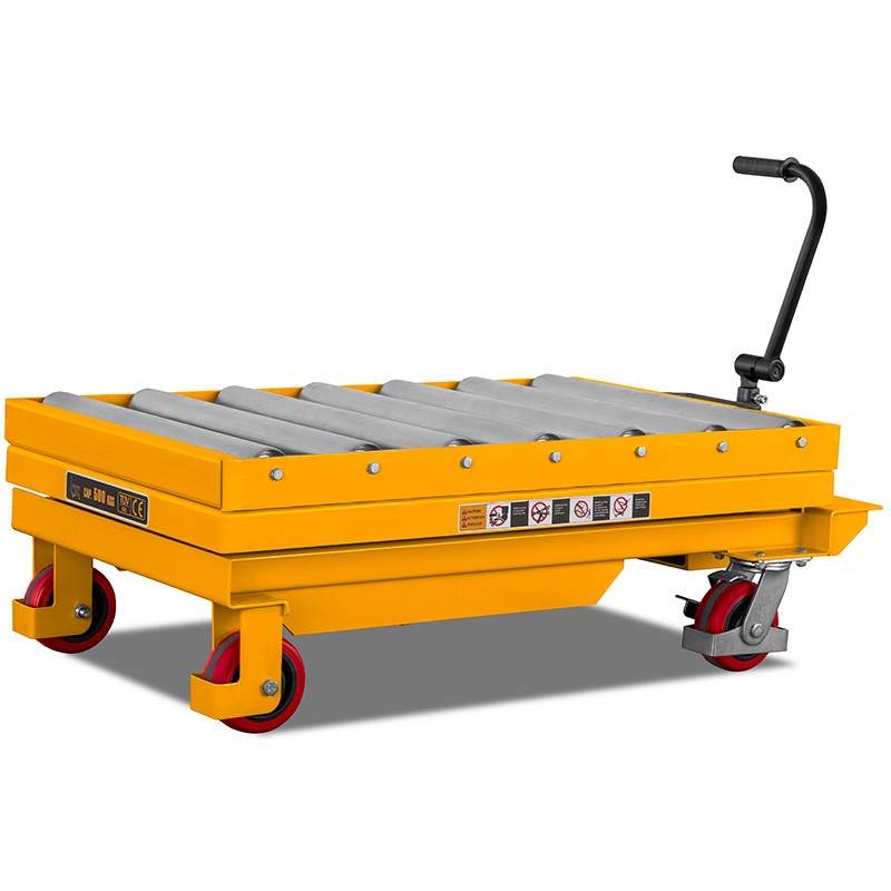 Scherenhubtisch CORMAK TA50R mit Rollentisch (Tragkraft 500kg, Hubhöhe 1000mm)