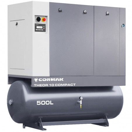 Schraubenkompressor mit Kältetrockner CORMAK THEOR 10 COMPACT - 7,5kW - 950L/min. 500L Druckluftbehälter