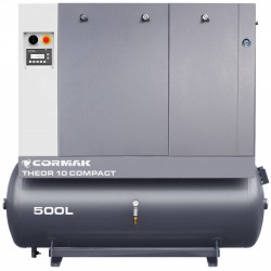Schraubenkompressor mit Kältetrockner CORMAK THEOR 10 COMPACT - 7,5kW - 950L/min. 500L Druckluftbehälter
