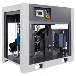Schraubenkompressor mit Frequenzumrichter, Kältetrockner IZBERG N20S und 500L Druckluftbehälter LUFT 1500 1580L/min 11kW