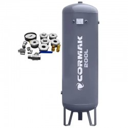 Schraubenkompressor mit Kältetrockner N10S und 200L vertikalem Druckluftbehälter CORMAK LUFT 700 VSD+PM 650L/min 5.5kW