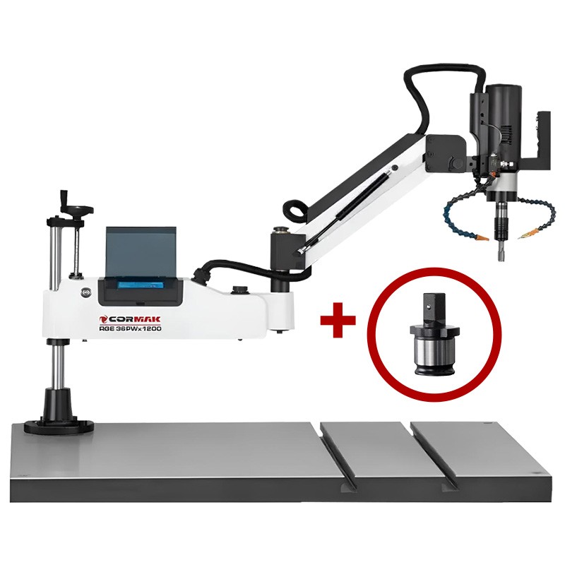 Elektrische Gewindeschneidmaschine CORMAK RGE36PWx1200 + Steckschlüsseladapter
