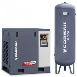Schraubenkompressor mit 200L vertikalem Druckluftbehälter CORMAK LUFT 700 VSD+PM 650L/min 5.5kW