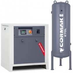 Schraubenkompressor mit 270L vertikalem Druckluftbehälter CORMAK LUFT 700 650L/min 5.5kW