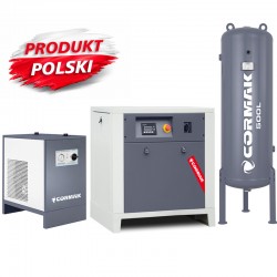 Schraubenkompressor mit Kältetrockner IZBERG N10S und 500L vertikalem Druckluftbehälter CORMAK LUFT 1000 950L/min 7.5kW