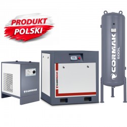 Schraubenkompressor mit Kältetrockner IZBERG N20S und 500L vertikalem Druckluftbehälter CORMAK THEOR 20 2000L/min 15kW