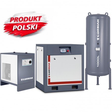 Schraubenkompressor mit Kältetrockner IZBERG N20S und 1000L Druckluftbehälter THEOR 20 2000L/min 15kW