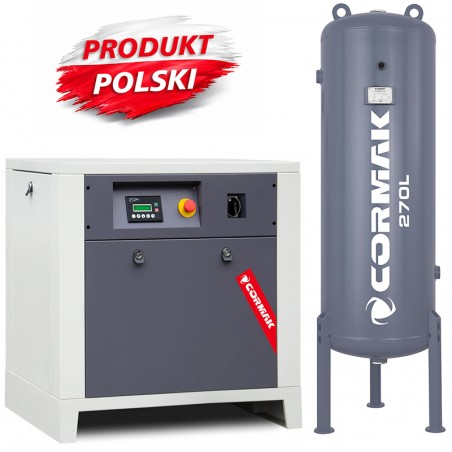 Schraubenkompressor mit 270L vertikalem Druckluftbehälter CORMAK LUFT 700 650L/min 5.5kW