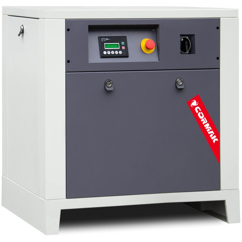 Schraubenkompressor mit Kältetrockner IZBERG N10S und 1000L vertikalem Druckluftbehälter CORMAK LUFT 1000 950L/min 7.5kW