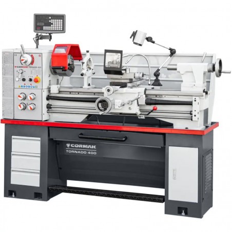 Konventionelle Universaldrehmaschine CORMAK TORNADO 400x1000 + Drehmeißel + mitlaufende Spitze