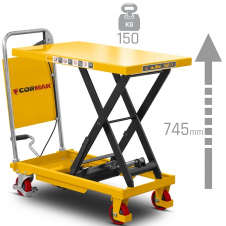Scherenhubtisch CORMAK TA15B (Tragkraft 150kg, Hubhöhe 745mm)