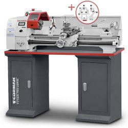 Konventionelle Universaldrehmaschine CORMAK TYTAN 250x750 Vario 230V mit Untergestell