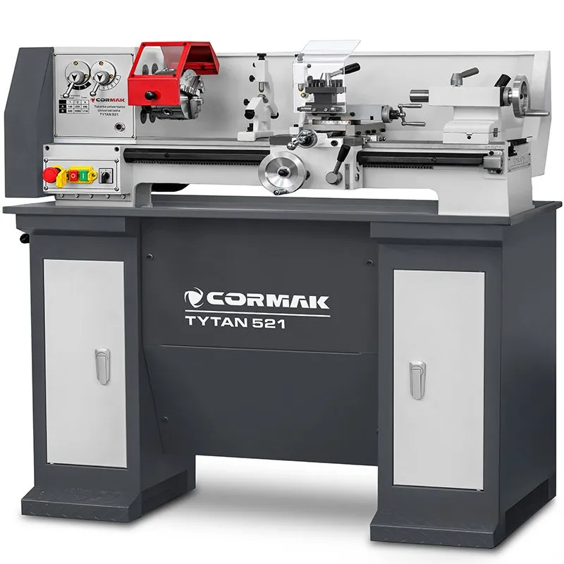 Konventionelle Universaldrehmaschine CORMAK TYTAN 210x520 230V + Satz Drehmeißel