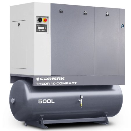 Schraubenkompressor mit Kältetrockner CORMAK THEOR 10 COMPACT - 7,5kW - 950L/min. 500L Druckluftbehälter