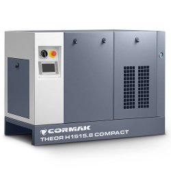 Hochdruck-Schraubenkompressor THEOR H1515.8 COMPACT 15kW - 14bar mit Kältetrockner und 1000L Druckluftbehälter für Faserlaser