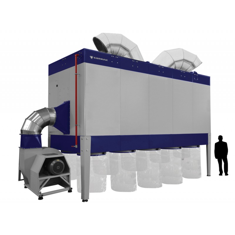 Industrielle Absauganlage CORMAK Vibra Motor DCV43500 m³/h PREMIUM für Späne und Sägemehl